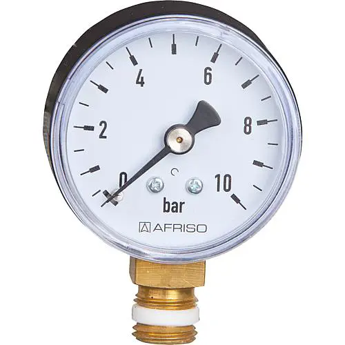 Rohrfeder-Manometer 0 - 6 bar KG ø 50 mm 1/4"AG radial