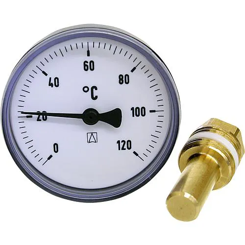 Bimetall-Thermometer ø 63 mm, axial, DN15 (1/2")